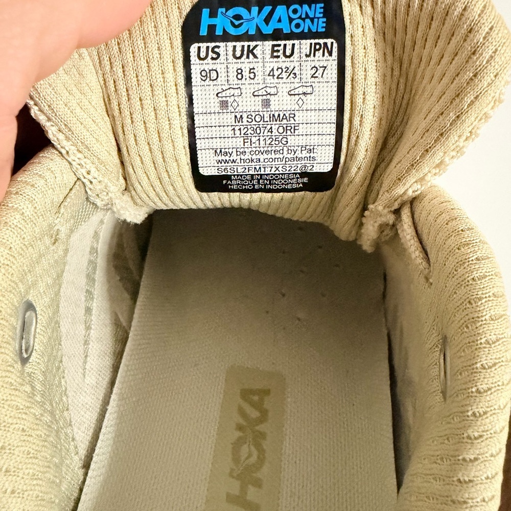 Hoka M Solimar Mens Size 9 D 1123074 ORF Shoes Sneakers Authentic Oyster - Picture 10 of 11